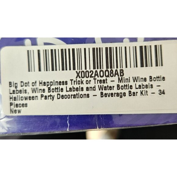 Halloween Beverage Bar Kit Labels Trick Or Drink Wine Bottle & Water Bottle - Picture 6 of 6